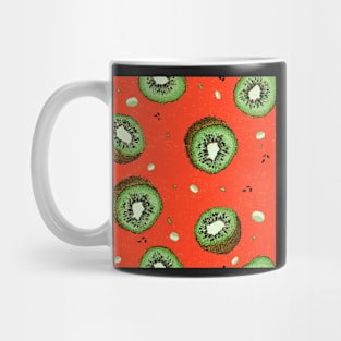 Summer Time Kiwi Red Pattern Texture Mug